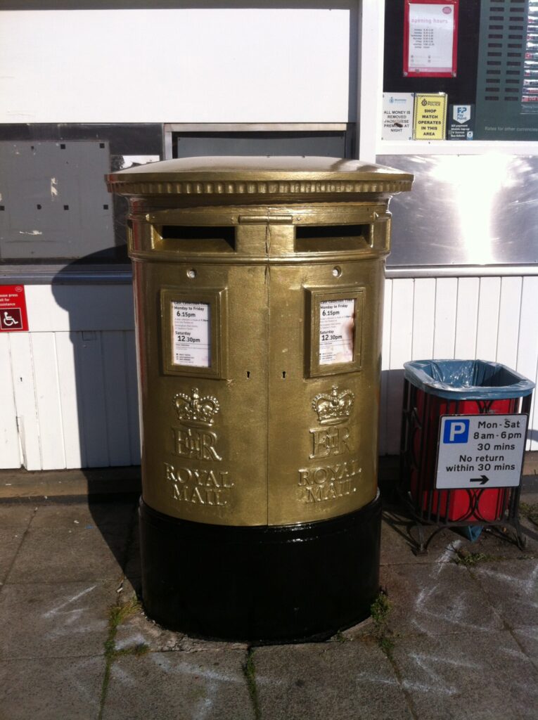 Alcester's Gold Postbox