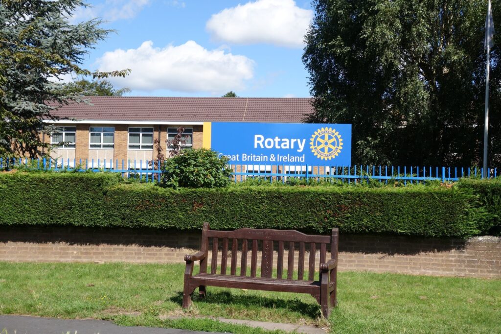 Wooden bench outside the Rotary Club, Alcester
